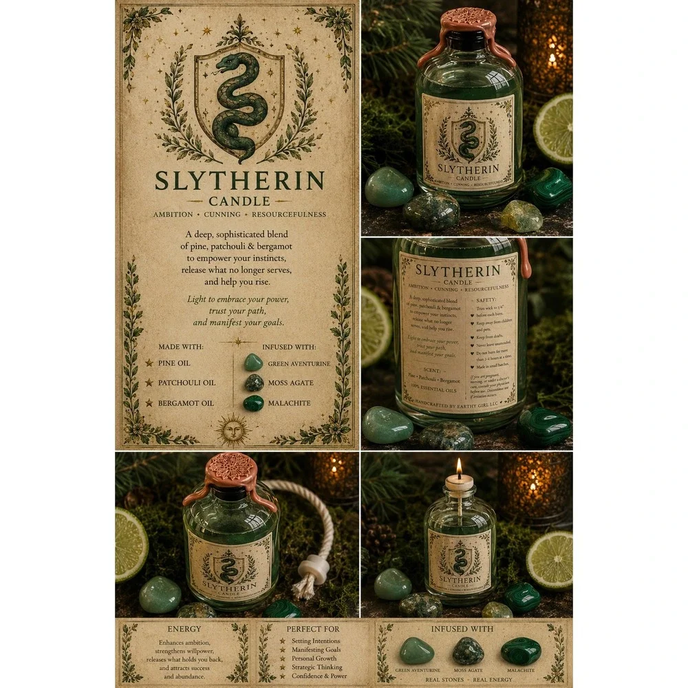 Slytherin Inspired Oil‎ Candle